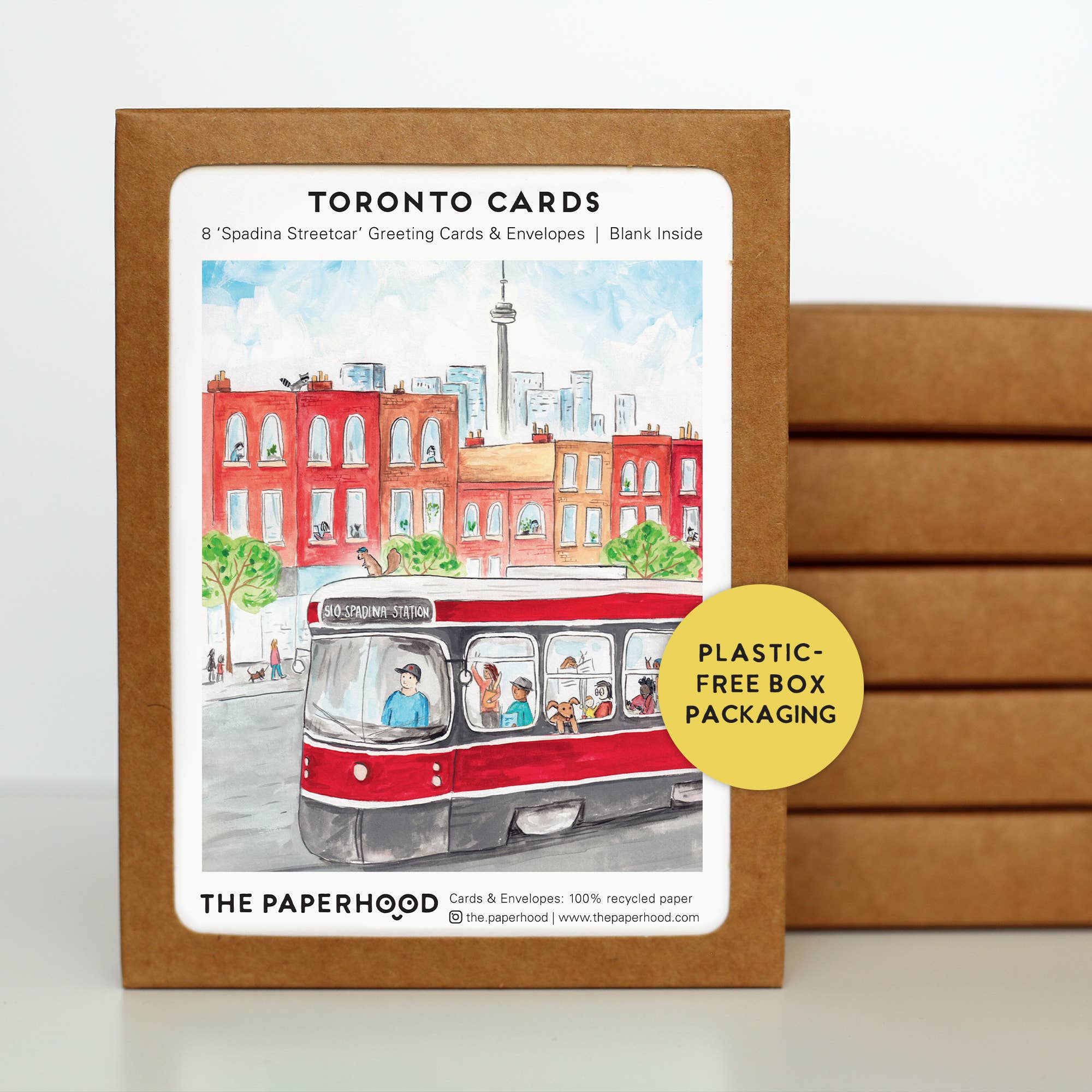 The Paperhood - Wholesale Everyday Greeting Card - Toronto Spadina Streetcar Cards Box of 82