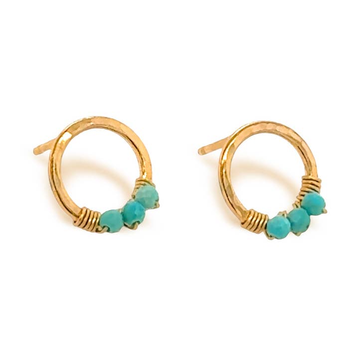 Turquoise Halo Studs for wholesale by Sabina Jewelry