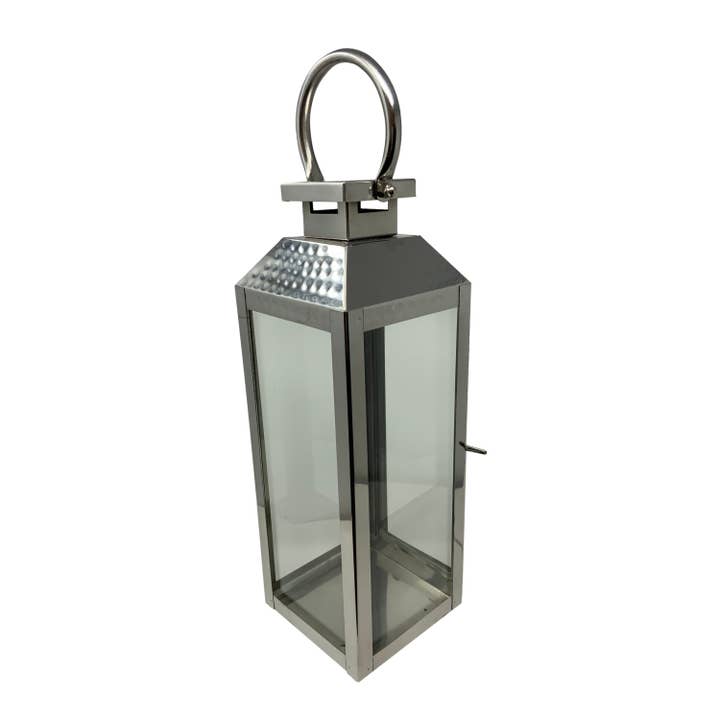 Wilco Home - Wholesale Lantern - Summer Garden Candle Lantern-Polished Nickel Finish 4