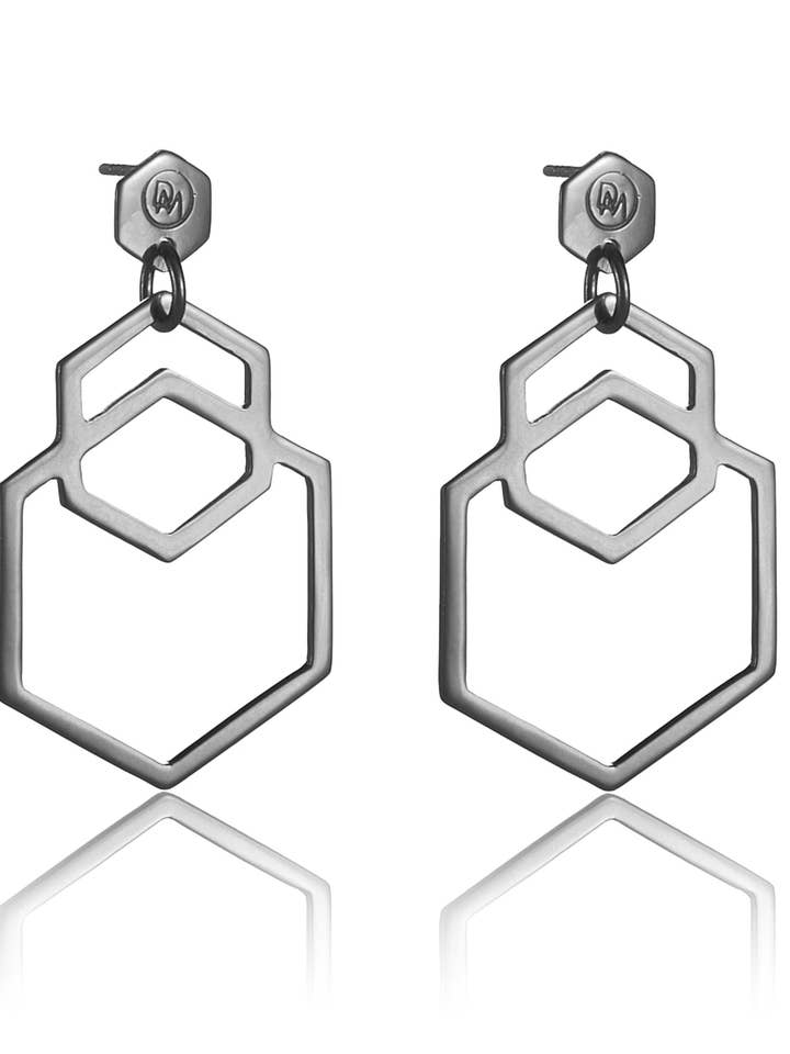 Cell Earrings Large Silver for wholesale by David&Martin Jewellery