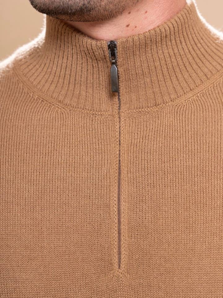 Herren Baby Alpaka Pullover mit 1/4 Reißverschluss für den Großhandel von thread+butter