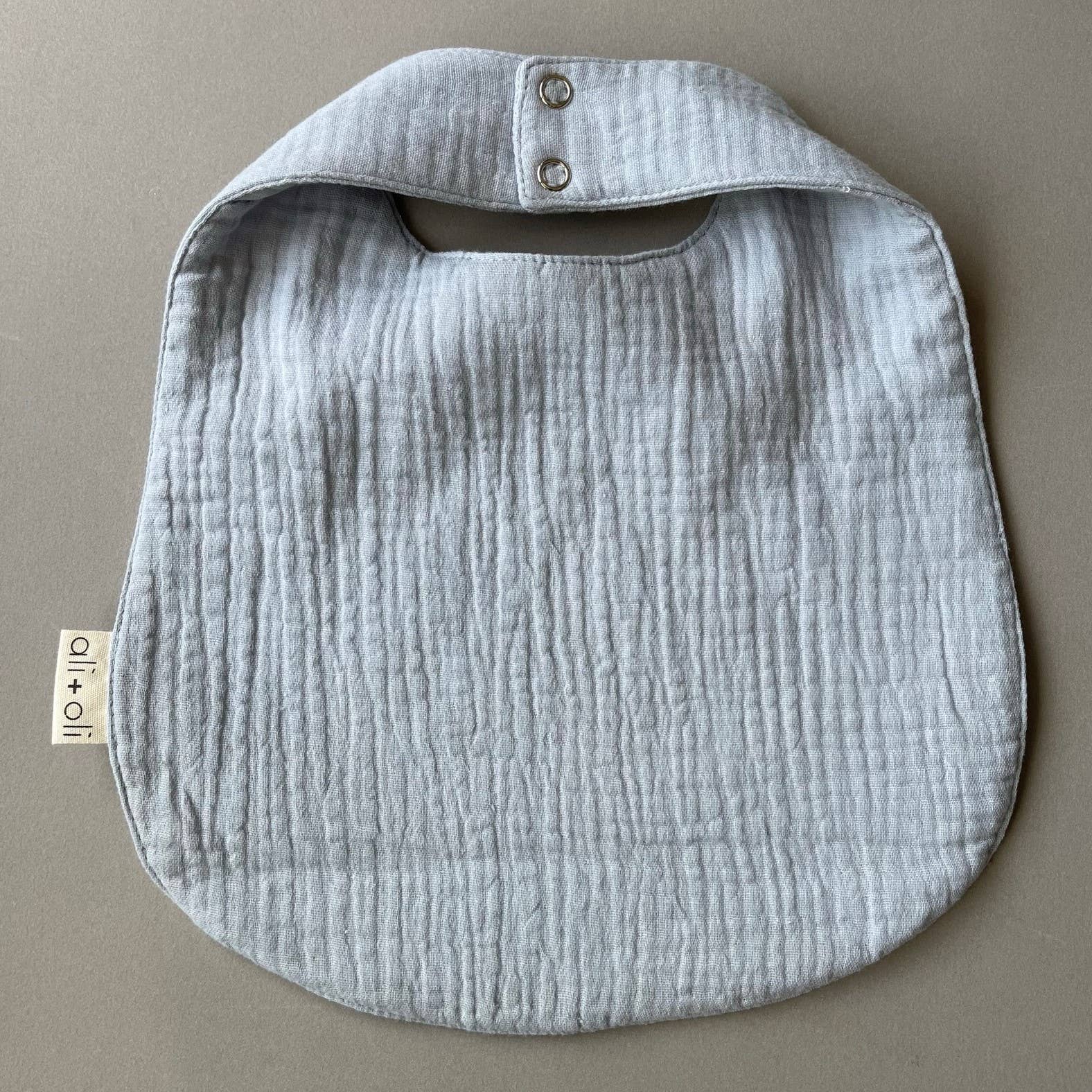 Ali+Oli - Wholesale Baby Bib - Baby - Muslin Cotton Snap Baby Bib (Blue)5