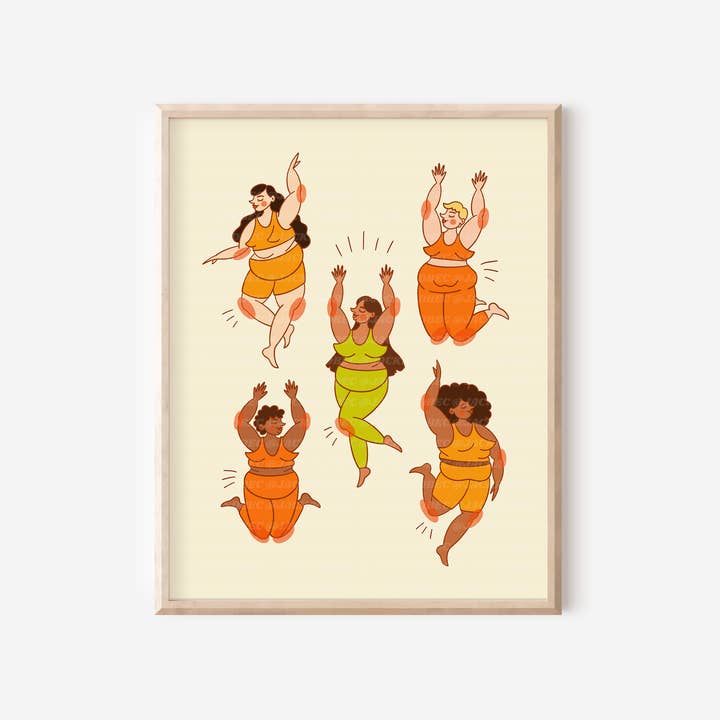 "Fellow Fats" Print, Body Positivity, Plus Size Art for wholesale by Jack and Bec