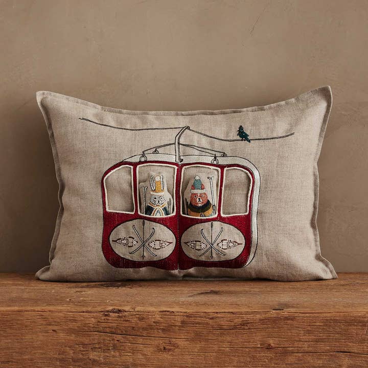 Gondola Ski Lift Pocket Pillow for wholesale by Coral & Tusk