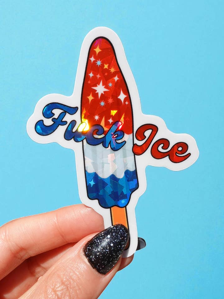 Sticker holographique "Fuck Ice" pour la vente par Untamedego LLC