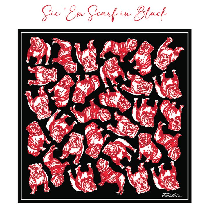 Dallis Foshee Art & Design, LLC - Wholesale Scarf - Women's - Sic 'Em Gameday Scarf | Black