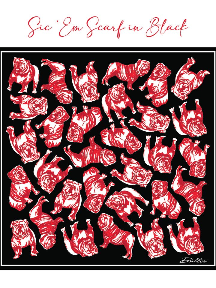 Sic 'Em Gameday Halstørklæde | Sort for engroshandel hos Dallis Foshee Art & Design, LLC