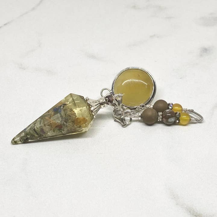 Orgone and Yellow Chalcedony Wearable Pendulum for wholesale by Divining Gifts