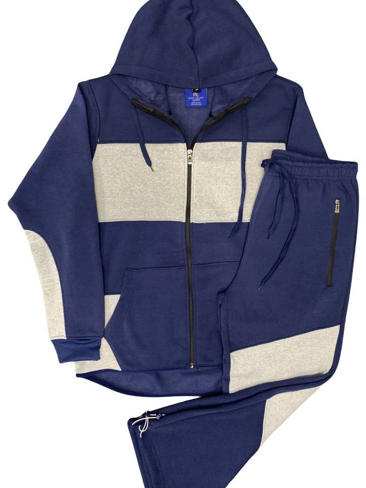 Men’s Full Sweatsuit Cloud Fleece Sweat jacket with Warm winter Sweat pants Matching Suit Outfit for wholesale by Royal Threads