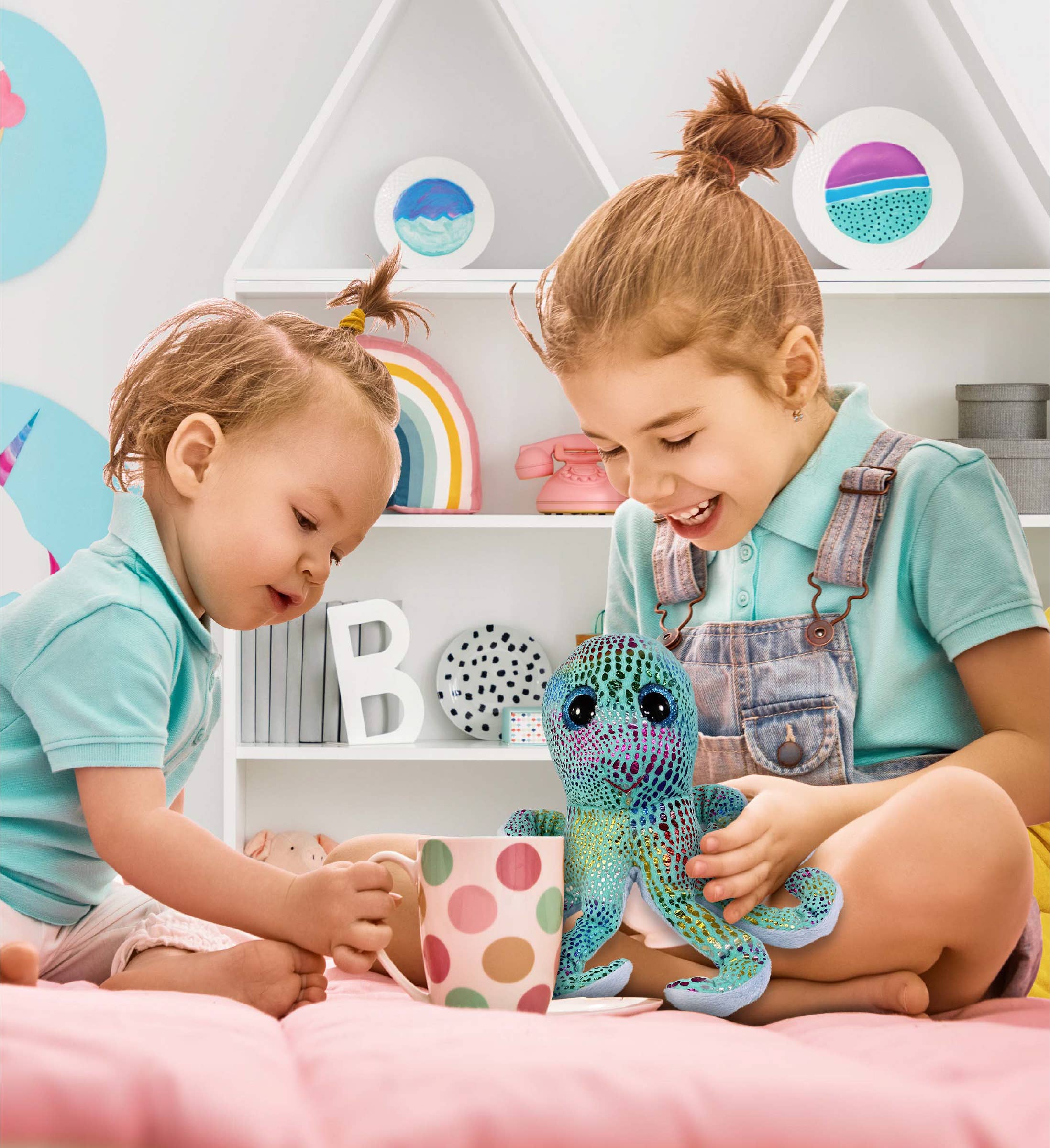 Cota Global – Peluche - Crianças e bebés por atacado – Pelúcia Olhos Grandes - Polvo Arco-íris Iridescente4