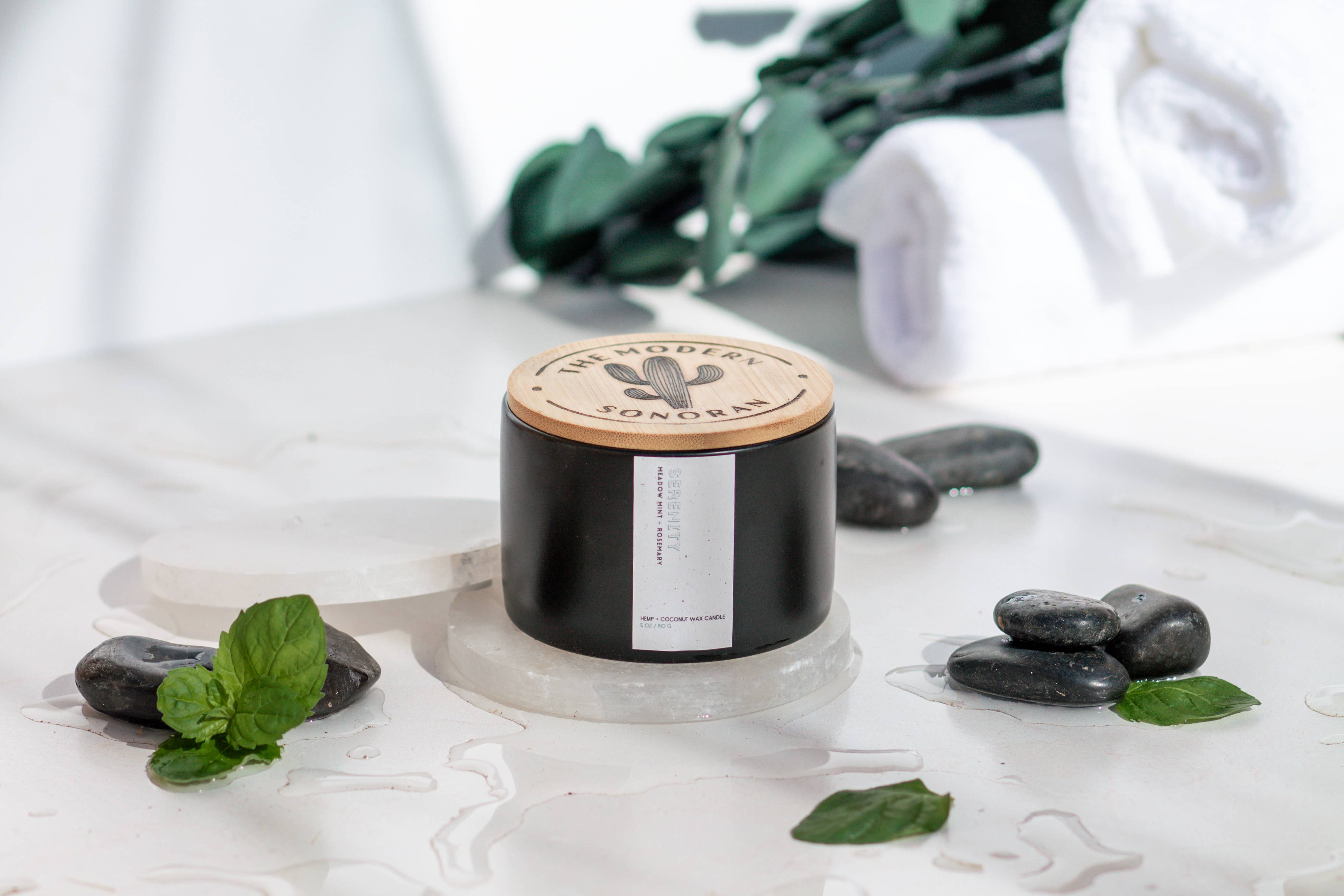 The Modern Sonoran – Großhandel Kerze im Glas / gefüllte Kerze – Gelassenheit: Erfrischende Minze Ruhiger Luxus Hanf Spa-Kerze8