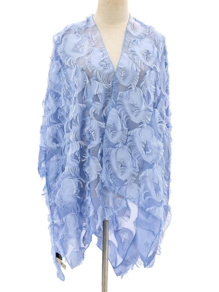 JC Sunny Fashion - Wholesale Kimono - Women's - JC060283 Elegant 3D Feather Fringe Eyelash Kimono/Cover-Up