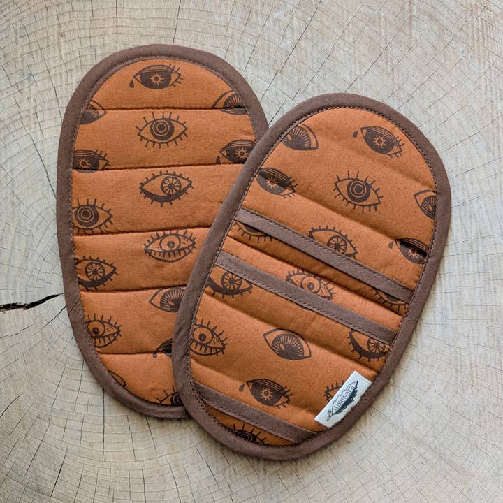 insulated pot holder / hot pad | eyeball - orange for wholesale by ilikesara | art + goods