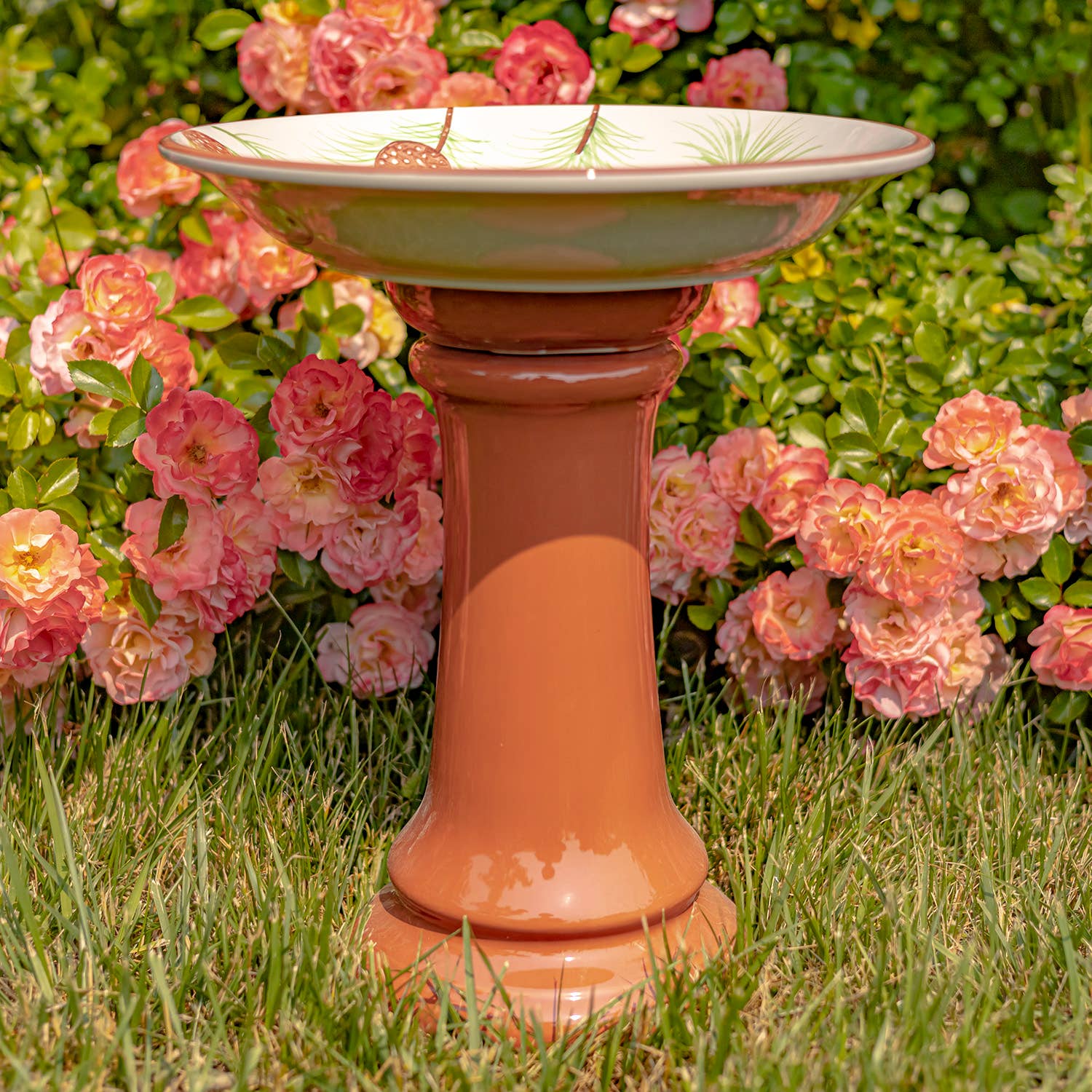 Zaer Ltd. International - Wholesale Bird Bath - 15 Inch Tall Porcelain Birdbaths- 6 Options9