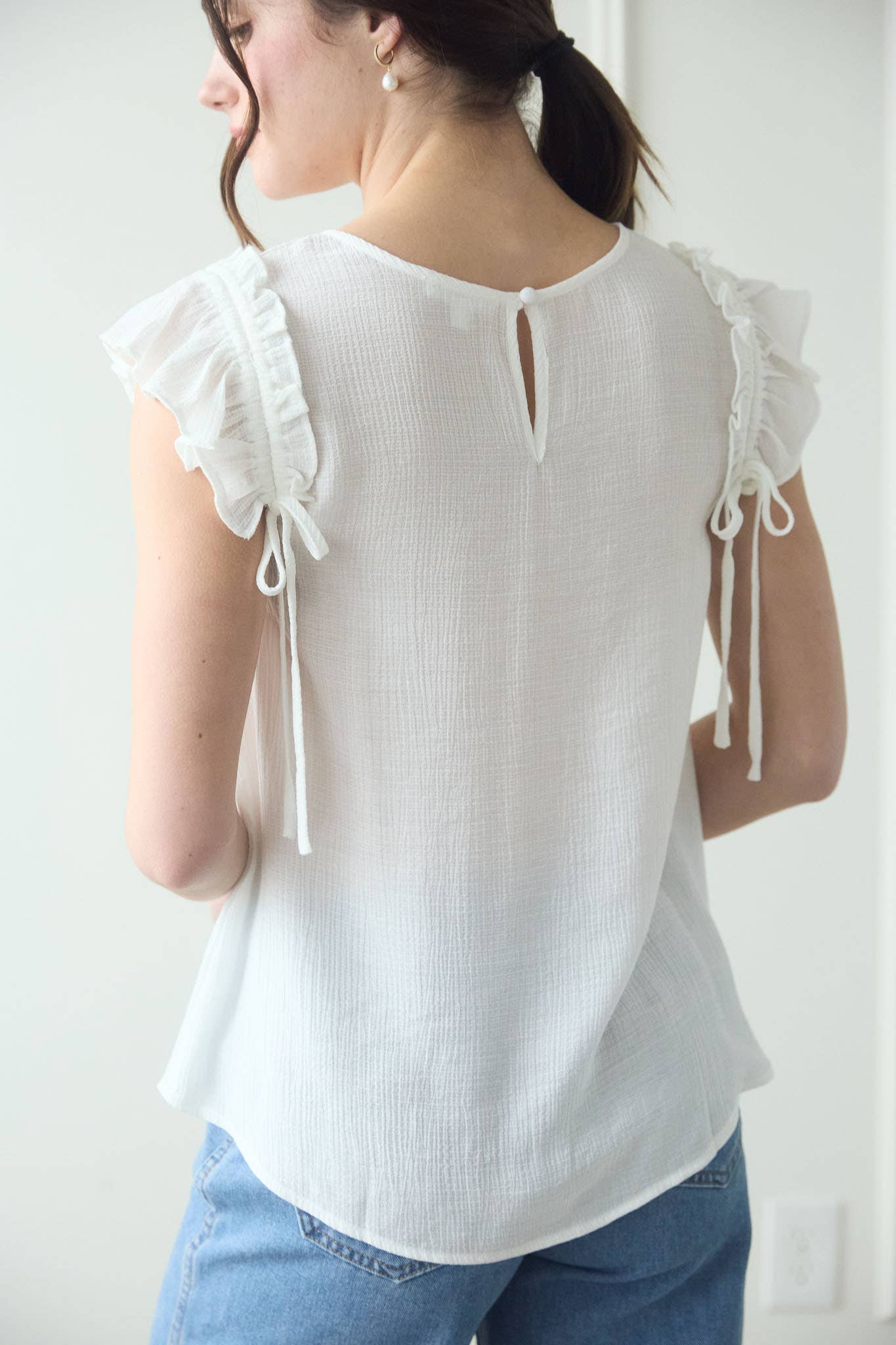 MINE - Wholesale Blouse - Women's - RUFFLE DETAIL DRAWSTRING DETAIL BLOUSE17