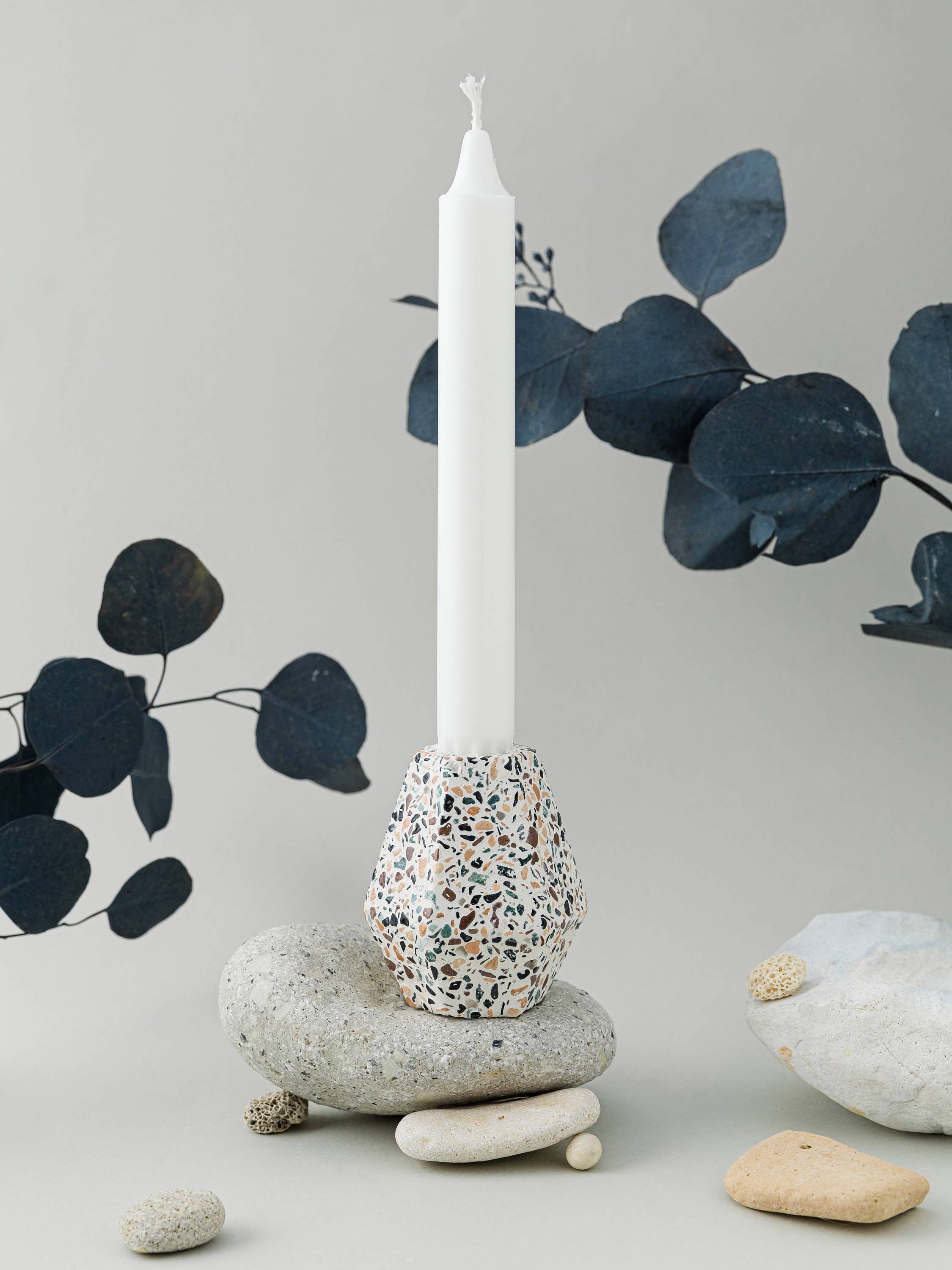 Nema Concept - Wholesale Candle Holder - Terrazzo Candlestick Holders | Mosaic Terazzo | Decorative C1