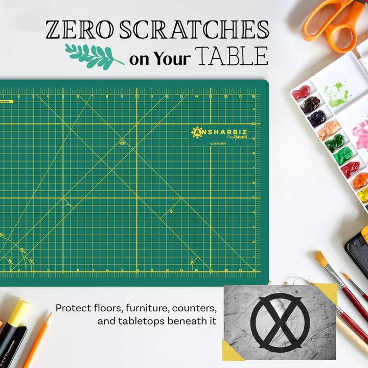 Above Edge - Wholesale Craft Sewing Kit - 12 x 18 Cutting Mat for Sewing, Self Healing Double Sided Qu