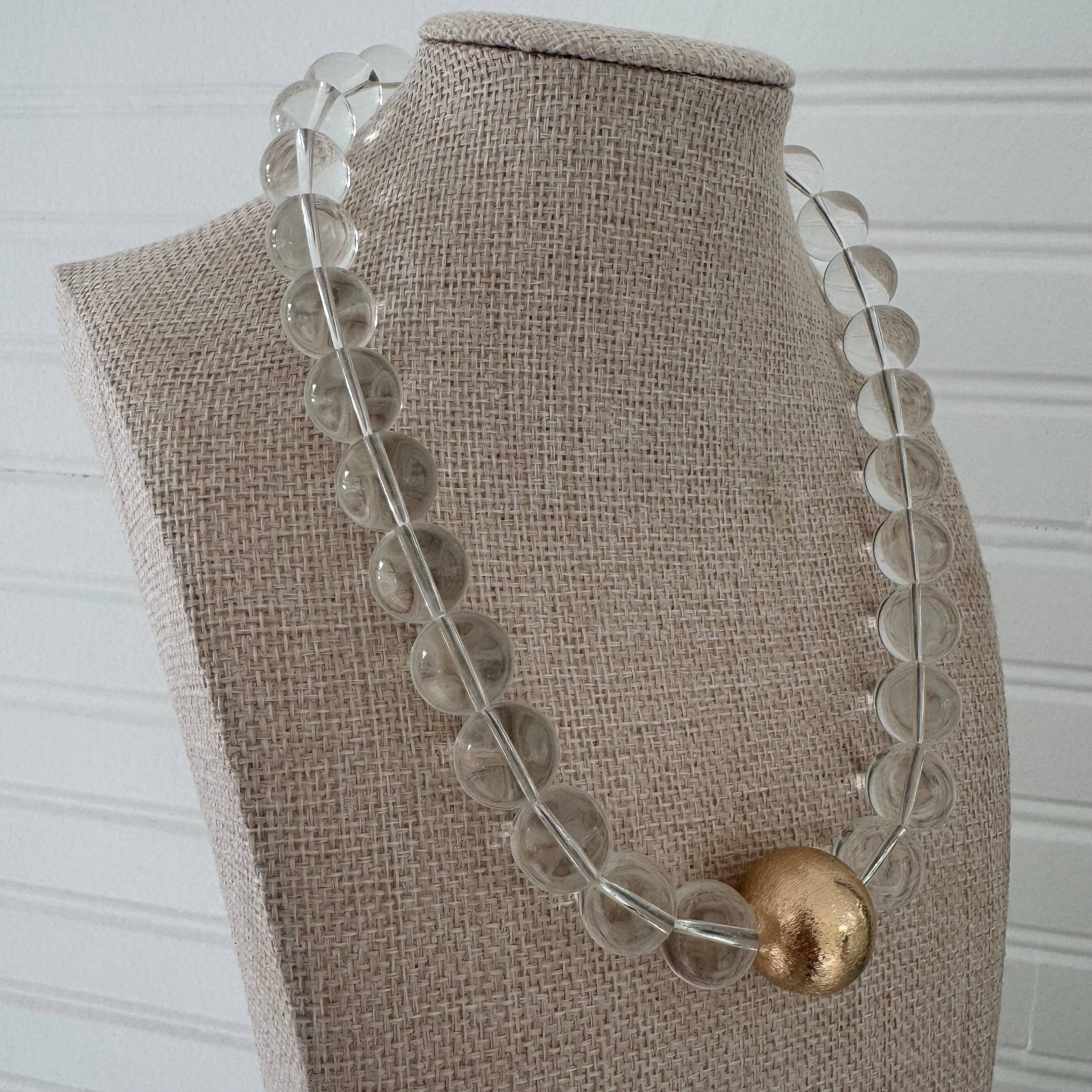 Erin McDermott Jewelry - Wholesale Beaded/Pearl Necklace - Clear Lucite and Gold Ball Necklace2