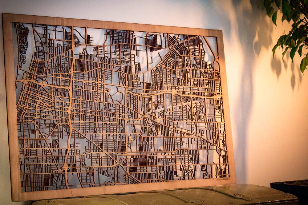 One Man One Garage - Wholesale Wall Accent - City Maps, Large 24x36" Perfect Housewarming Gift! Wooden Street Cutouts16