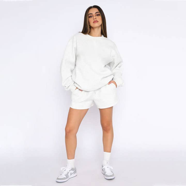 Masyal – wholesale Lounge set – Women's – Spring and Autumn Long Sleeve Sweatshirt Women's Shorts Set18