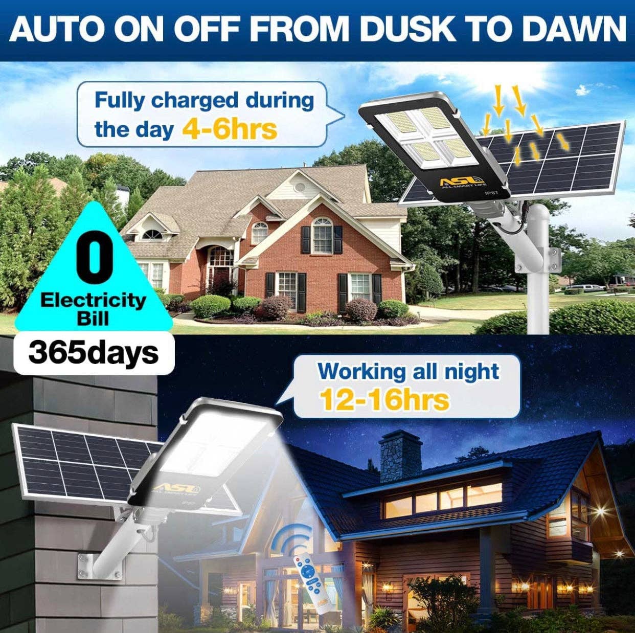 OutdoorSolarOutlet – wholesale Outdoor/lawn light – Street Lights Outdoor Dusk to Dawn with Remote Control Security Waterproof Motion Sensor , 350W 260LED 6500K 52000lm1