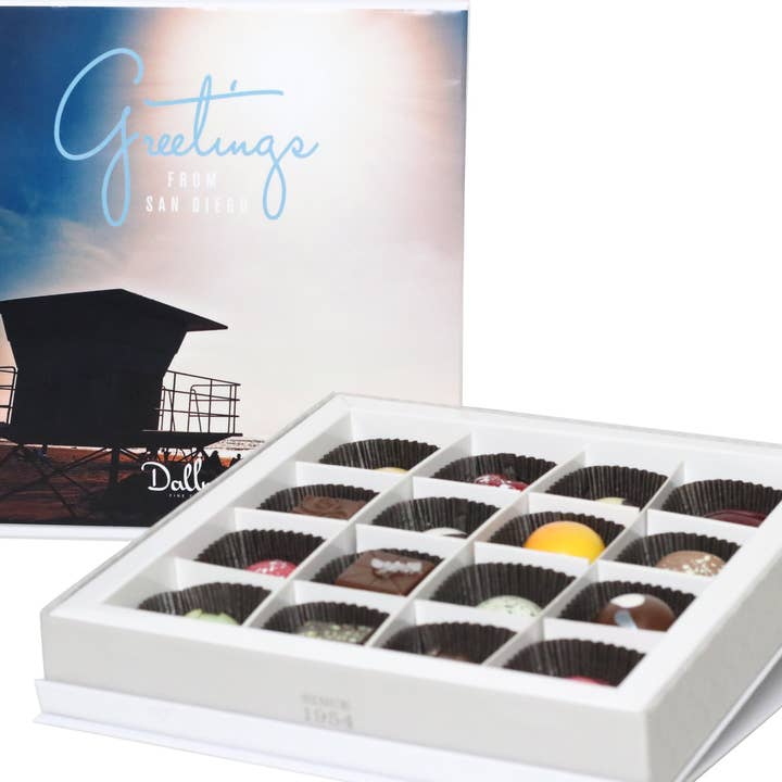 16 Piece San Diego Chocolate Gift Box for wholesale by Dallmann Confections Inc