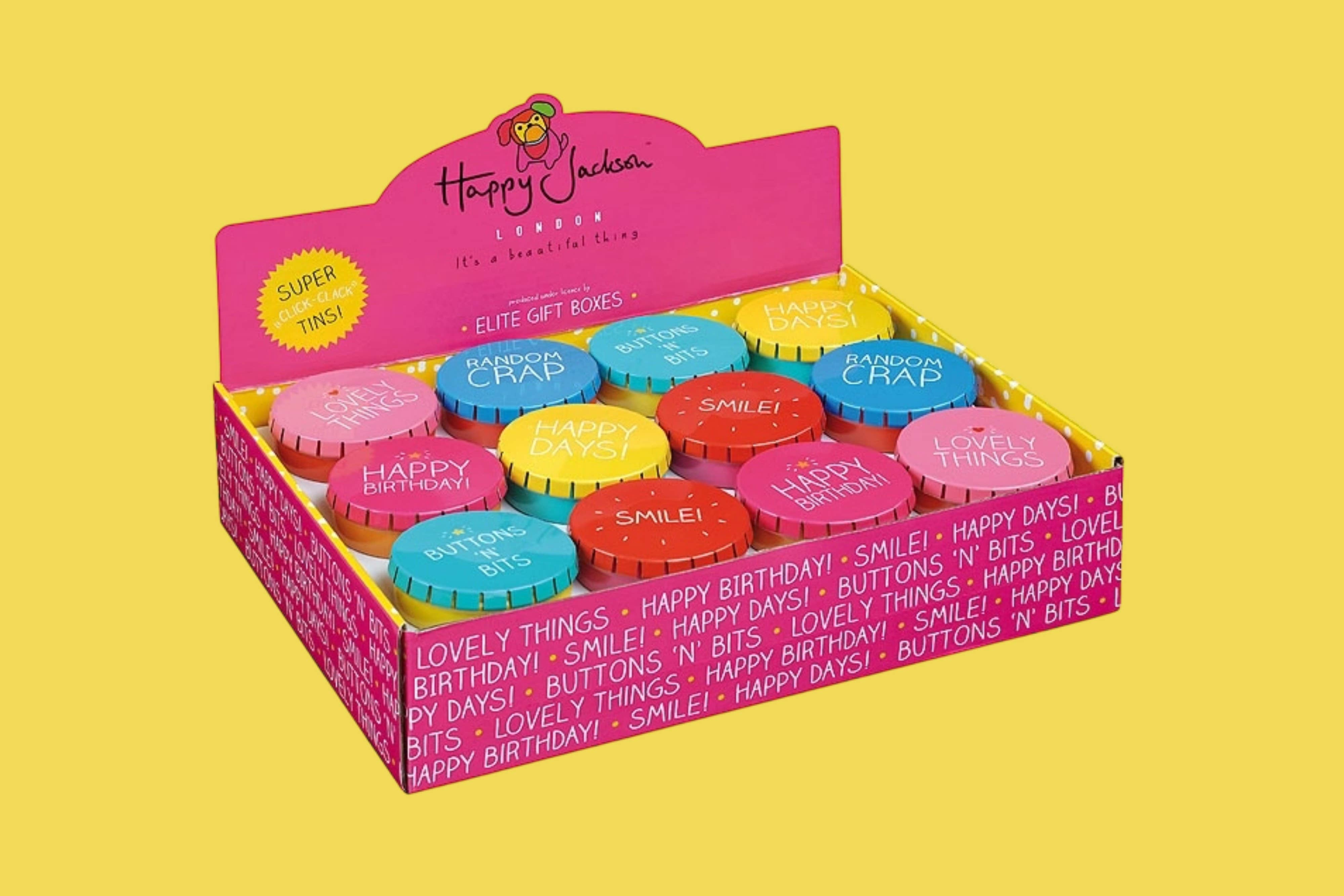 Tin Treats – wholesale Decorative box – Happy Jackson - Click Clack Tin / Mini Mints (36)1