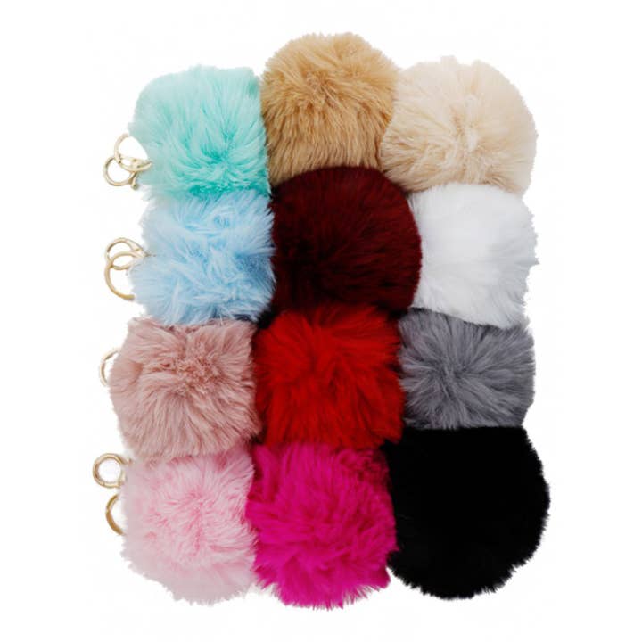 ASSORTED POM POM KEY CHAIN 616 (12PC) for wholesale on Faire