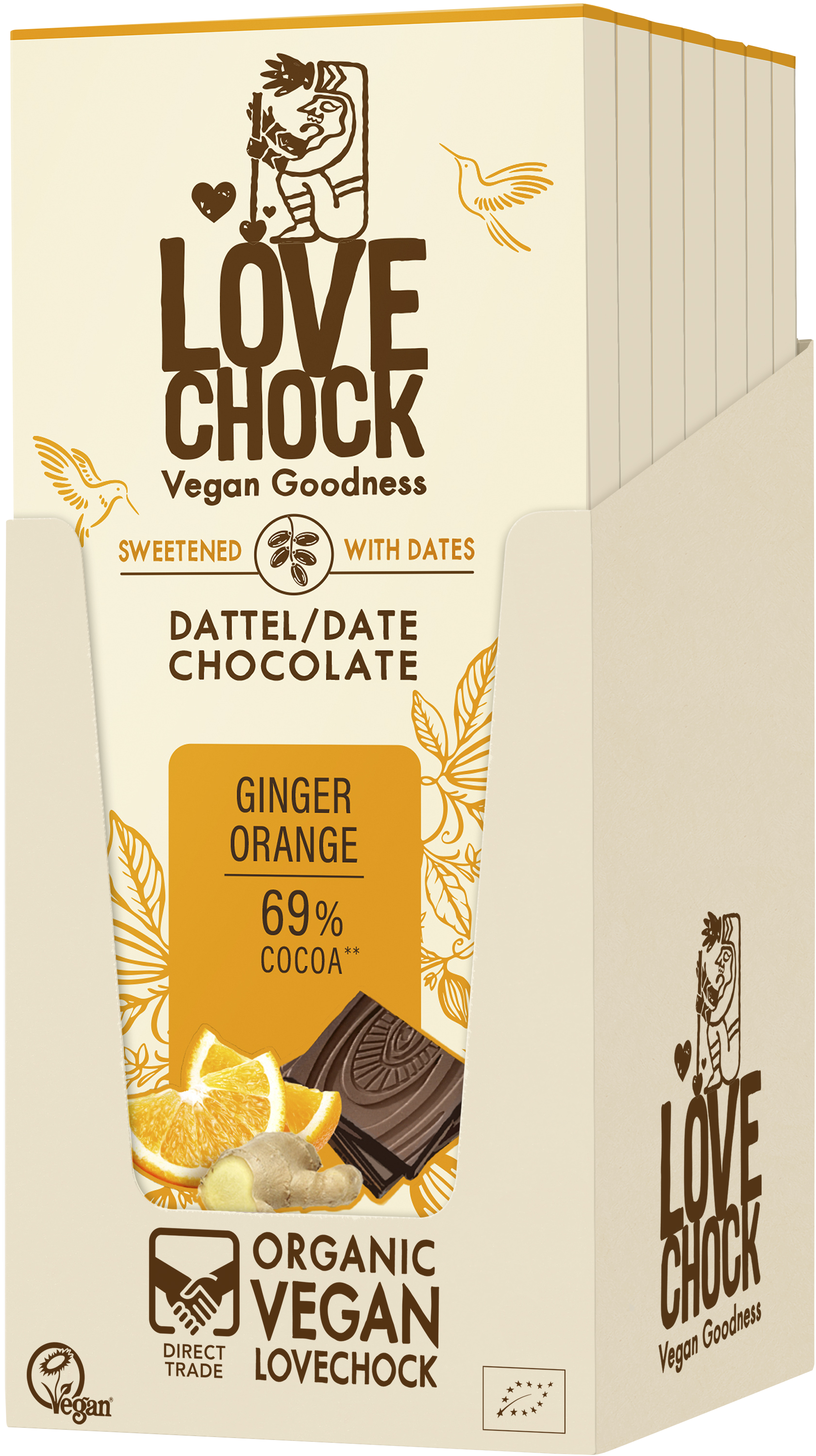 Lovechock NL - Wholesale Chocolate Bar - Chocolate sweetened with dates orange ginger - organic, vegan2