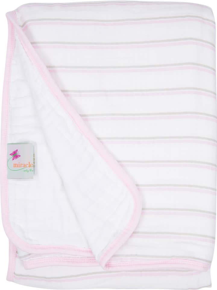 Manta Serenity Rayas Rosa y Gris para venta al por mayor de Miracle Blanket- The #1 Pediatrician-recommended Swaddle