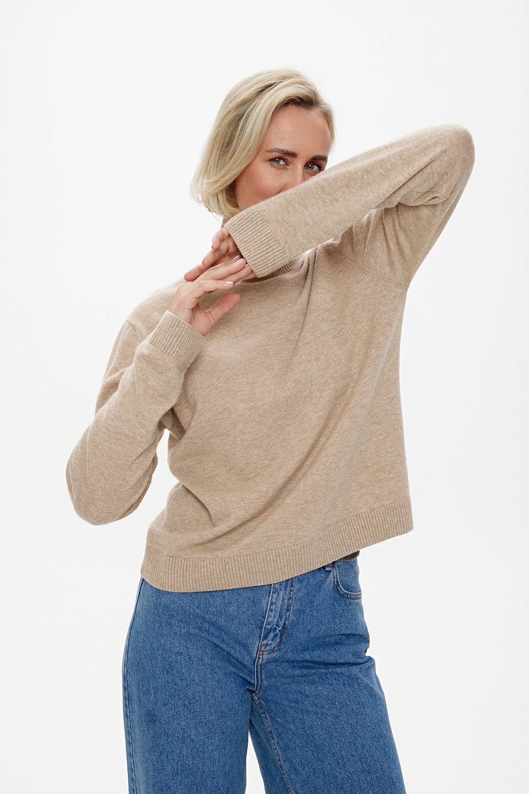 CAPSULE by Agnė Gilytė - Venta al por mayor Jersey de punto - Mujer - Jersey 'COPENHAGEN' | mezcla de merino y cachemira en arena de duna8