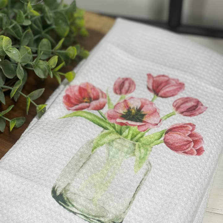 CMD Wholesale – Engroshandel Viskestykke – Tulip Bloom Waffle Weave viskestykke