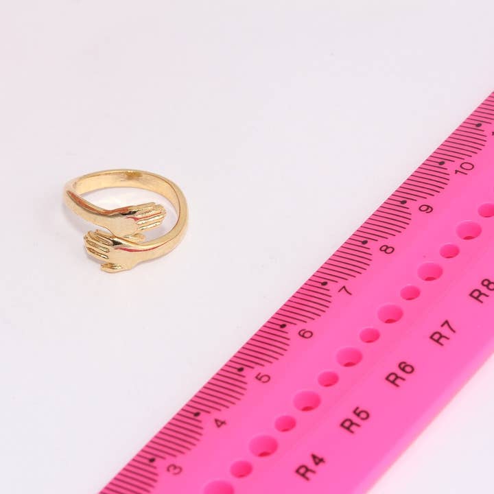 Anneaux en or brillant 24k de 17-18mm, bague mains enlacées, MLS387 pour la vente par QueenJewelryM