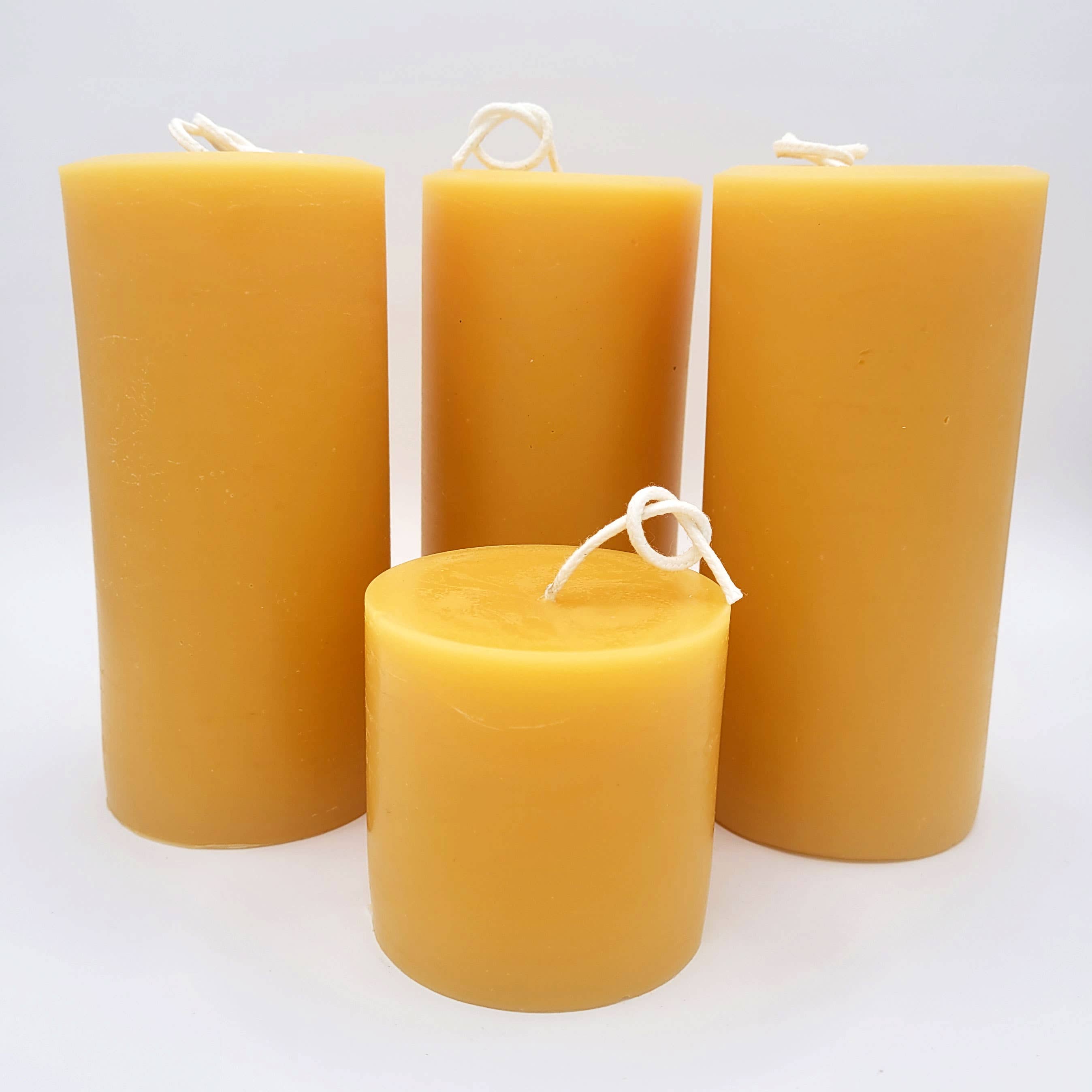 Eastvan bees - Wholesale Pillar Candle - 3" Wide 100% Beeswax Pillar Candle - Natural Beewax color 3