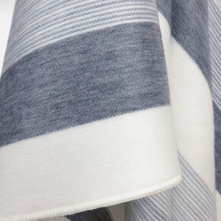 ECUALAMA - Wholesale Throw Blanket - Cayambe - Fine Alpaca Wool Throw Blanket / Sofa Cover - Queen 95 x 65 in -Serene Stripes in White & Shades of Gray5