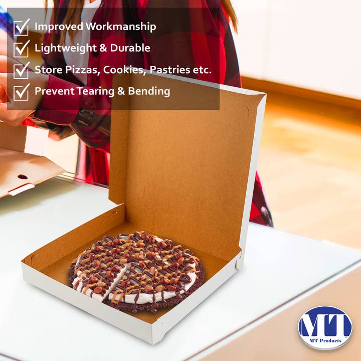 MT Products - Wholesale Food Storage Container - MT Products White Extra Thin Paperboard Pizza Boxes6