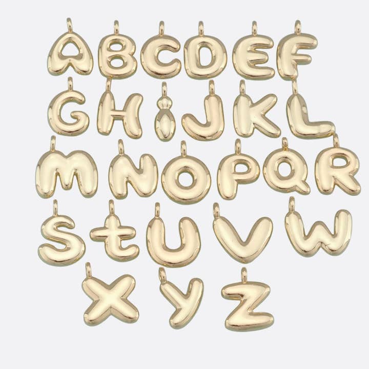 BUBBLE LETTER CHARM for wholesale by Goldie Charm Bar
