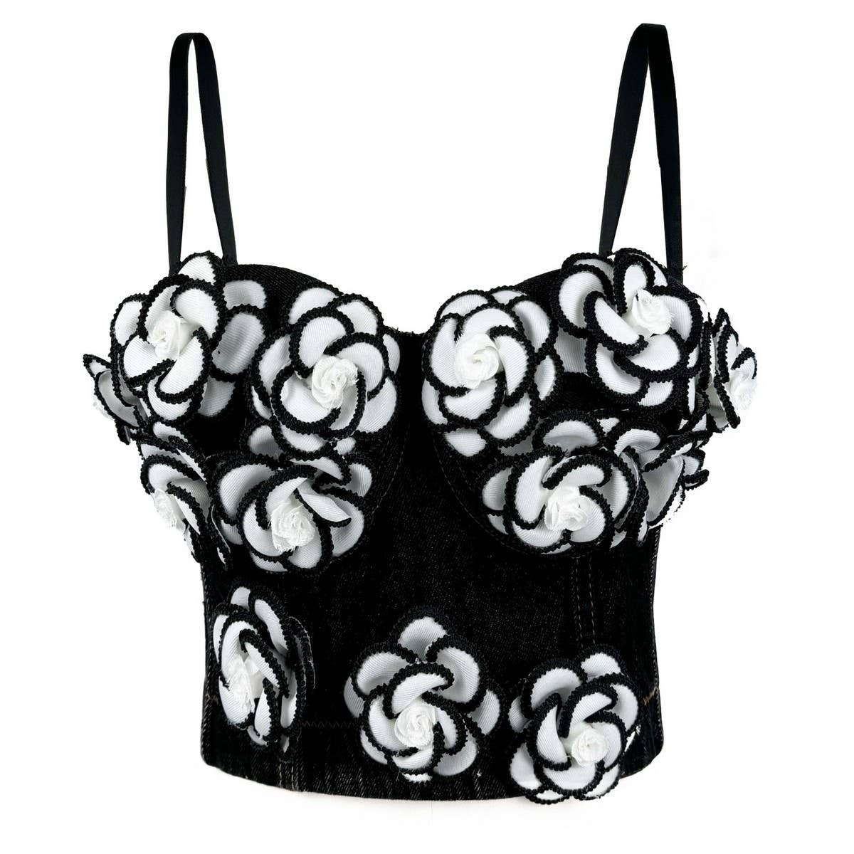 ACCITY - Wholesale Corset - Women's - HAND-BEADED FLORAL HERRINGBONE CORSET_CWMM41431