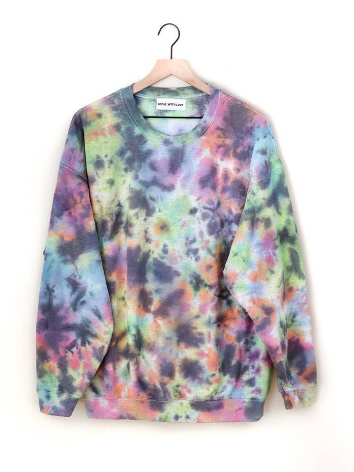 Dia De Los Muertos Inspired Tie Dye Sweatshirt for wholesale by Sugar Spill