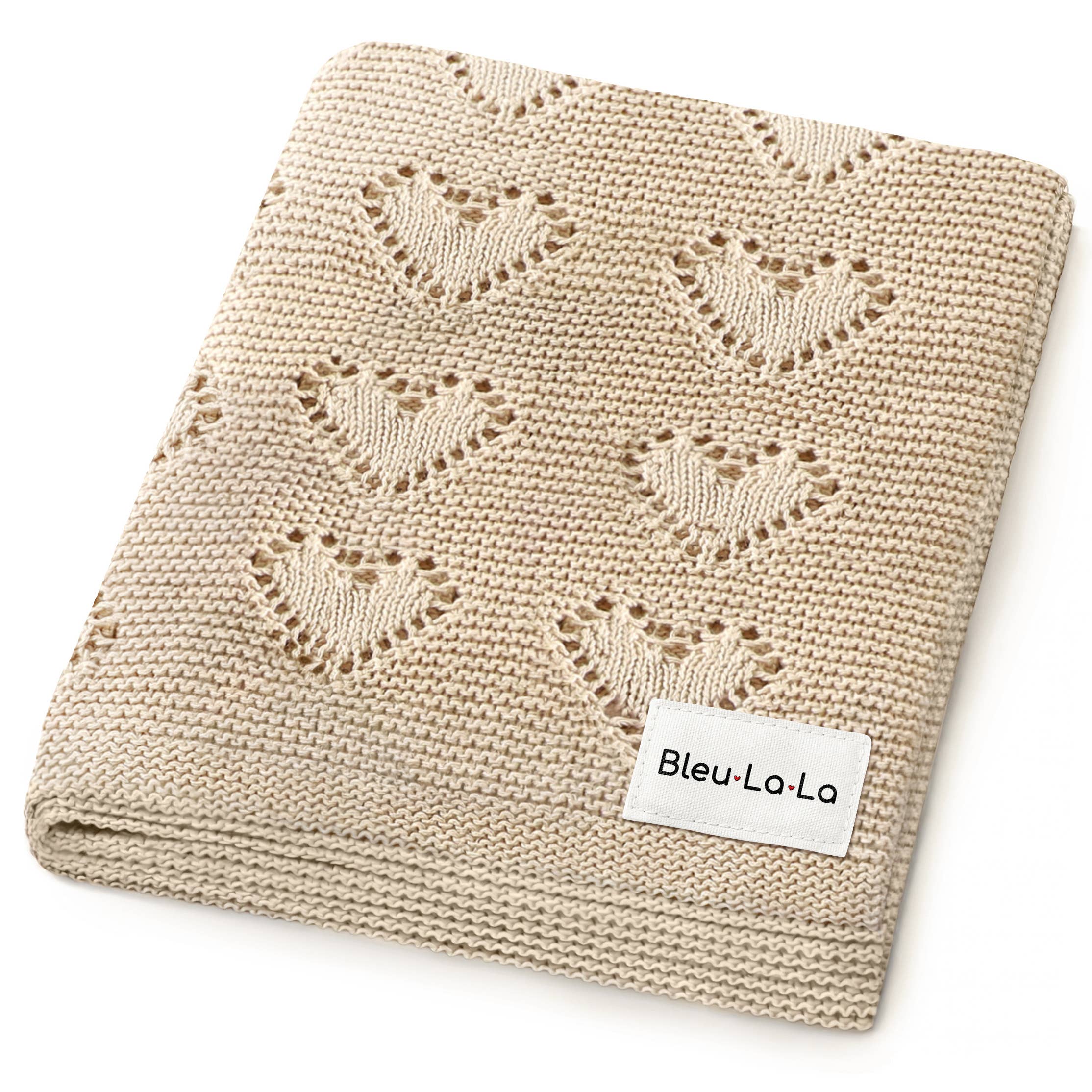Bleu La La - Wholesale Receiving Blanket - Baby - 100% Luxury Cotton Receiving Swaddle Baby Blanket - Heart28