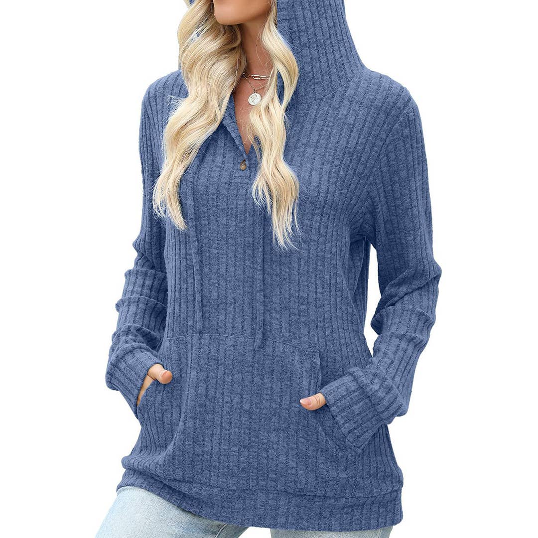 UNISHE – Hoodie – Mulher por atacado – Camisola com Capuz de Manga Comprida em Cor Sólida para Outono ZK356114