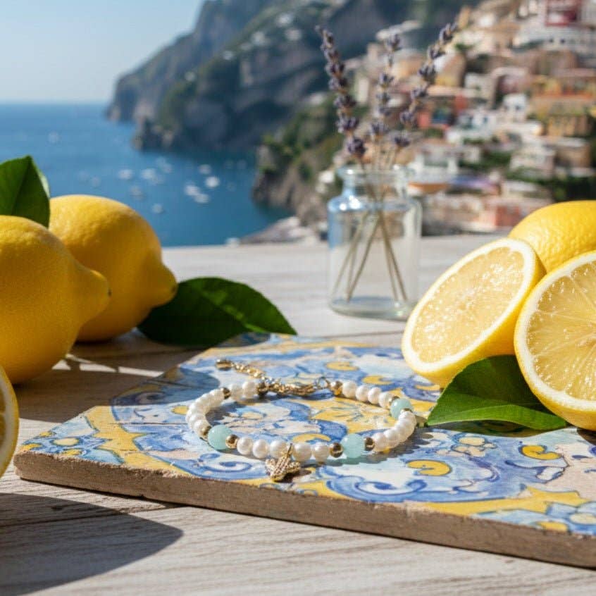 OE! – wholesale Beaded bracelet – ACQUAMARINA - Braccialetto cactus con perle e acquamarina0