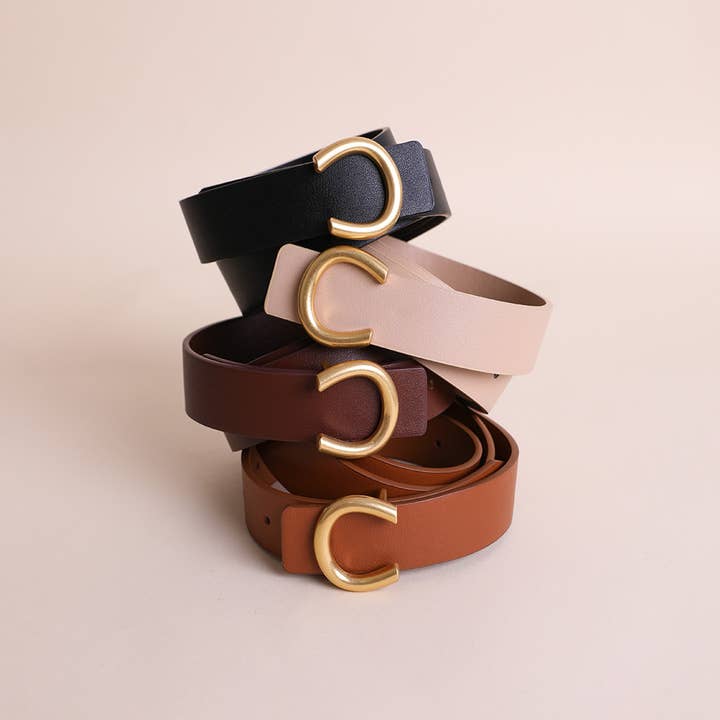 Leto Accessories - Wholesale Belt - Women's - Minimalist Gold Horseshoe Belt - Top Seller