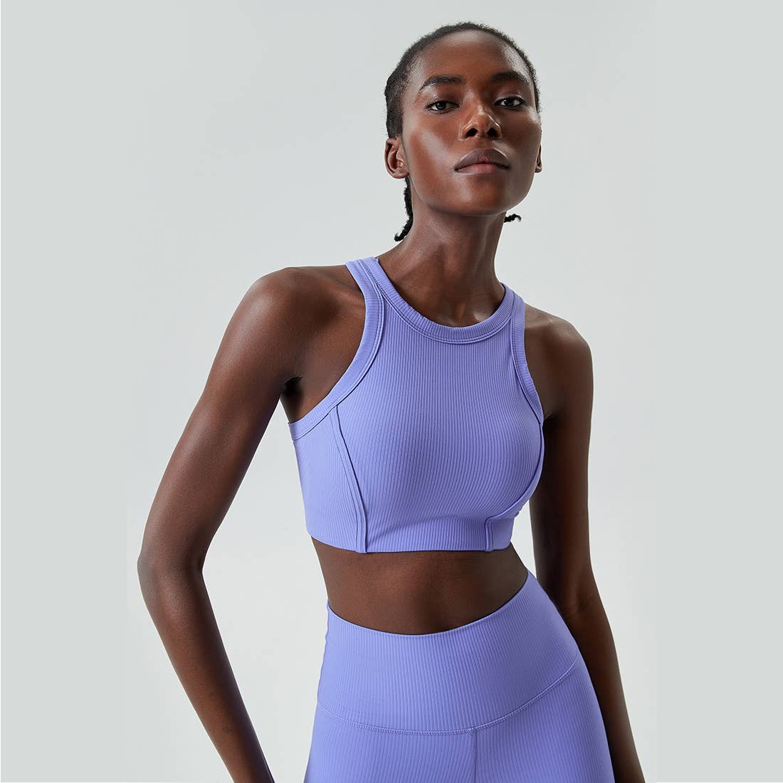 Sodalemon - Wholesale Sports Bra - Women's - Women Yoga Solid Threaded High Support Fitness Sports Bra10