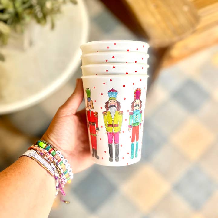 Happy By Rachel, LLC - Wholesale Disposable Cup - Nutcracker Reusable Party Cups-Set of 6