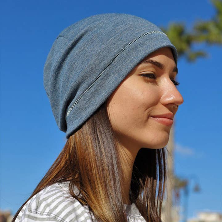 Purple Sardine - Vendita all'ingrosso Berretto - Donna - Berretto 231 - Cotone riciclato in denim lavato2