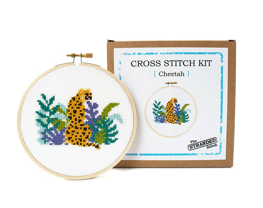 The Stranded Stitch – wholesale Embroidery/cross-stitch supplies – Cheetah Cross Stitch Kit3