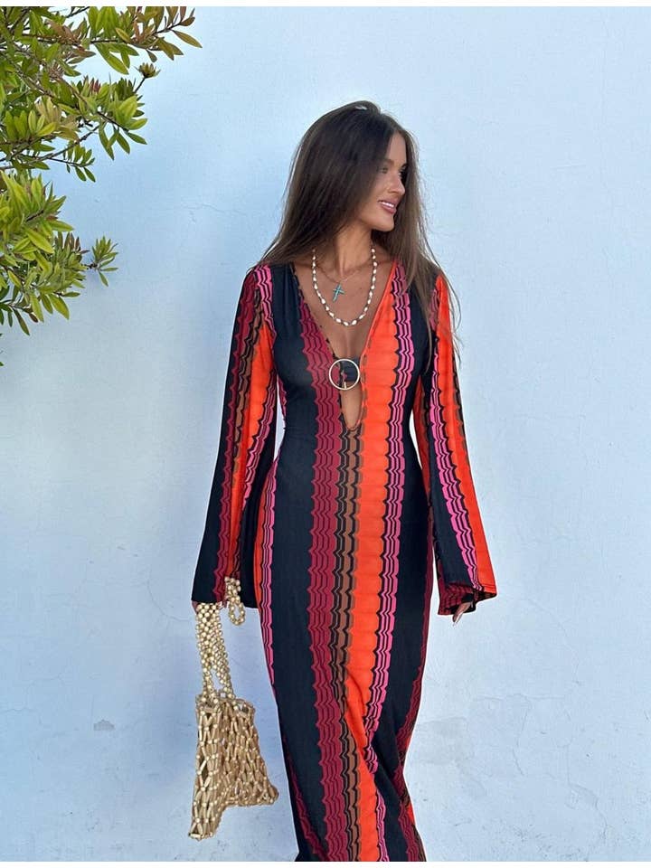 LORIANE - Wholesale Dress - Women's - 6758 Printed long dress