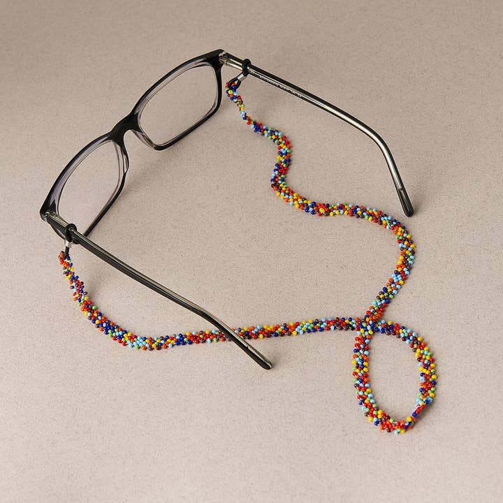 Confetti -Native Beaded Glasses Chain with a Colorful Design for wholesale by Mother Sierra