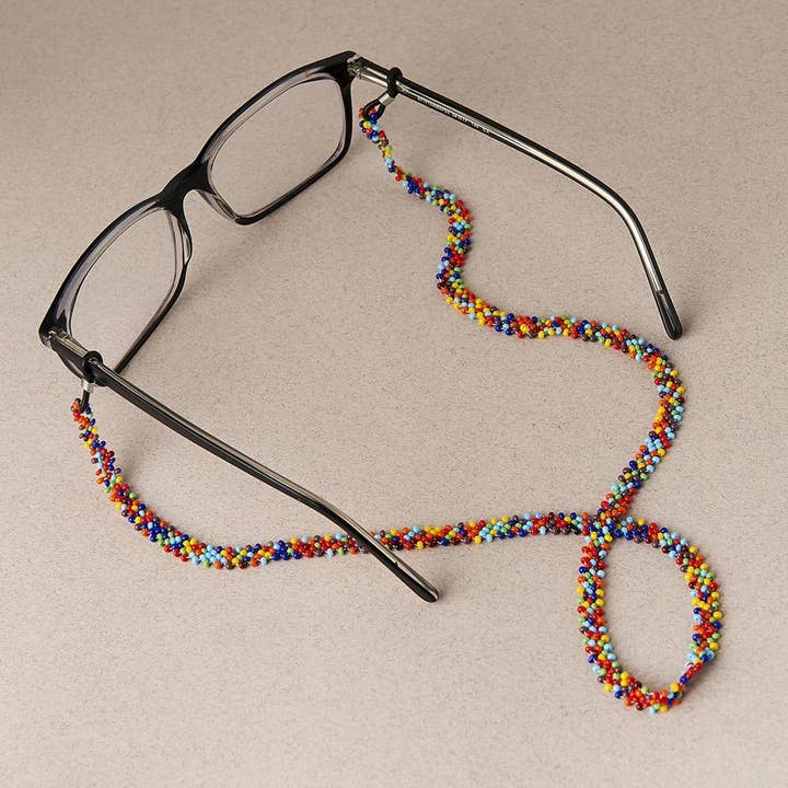Confetti -Native Beaded Glasses Chain with a Colorful Design for wholesale by Mother Sierra